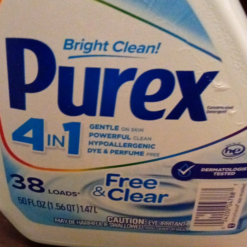 QTY 2 PUREX 4 IN 1 Free & Clear 38 Loads Totally 76 Loads
